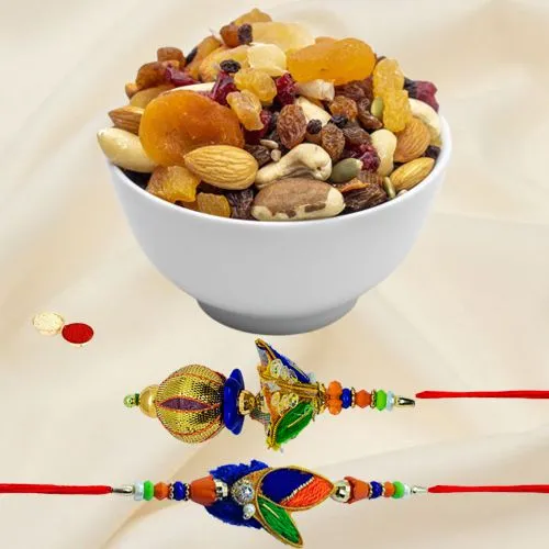 Fab Bhaiya Bhabhi Rakhi N Dry Fruits Combo