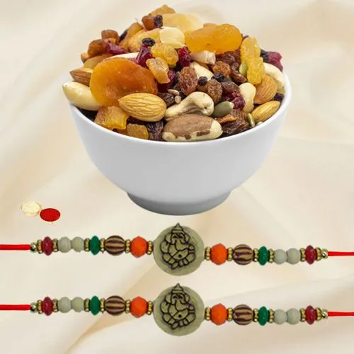 Auspicious Rakhi N Dry Fruits Combo