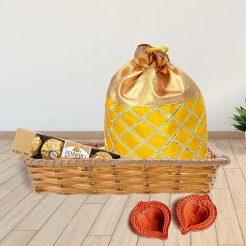 Beautifully Wrapped Basket of Ferrero Rocher n Exotic Dry Fruits
