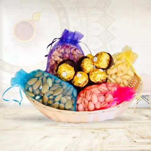 Delicious Ferrero Rocher N Dry Fruits Gift Hamper