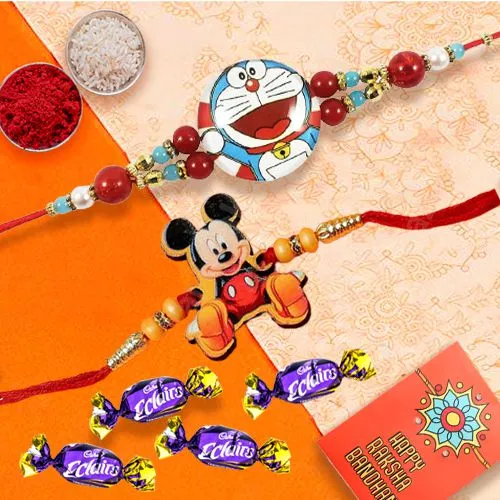 Rocking Pair of Kids Rakhi with 4 Chocolates