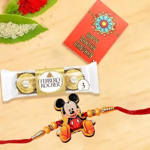 Cool Kids Rakhi with 3pc Ferrero Rocher Chocolates