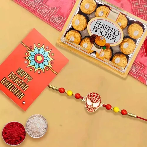 Trendy Kids Rakhi with 12pc Ferrero Rocher Pack