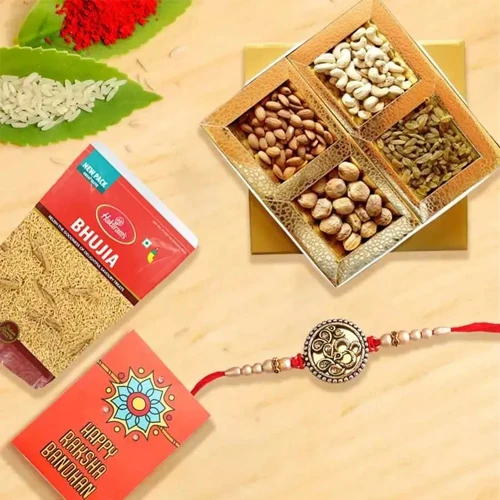 Charming Rakhi with Haldiram Bhujia n Dry Fruits