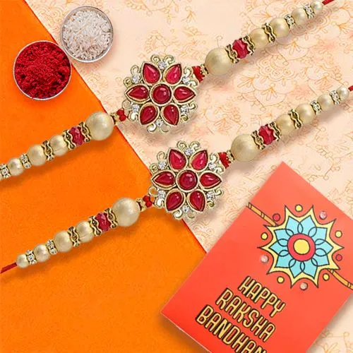Elegant Pearl Rakhi Duo