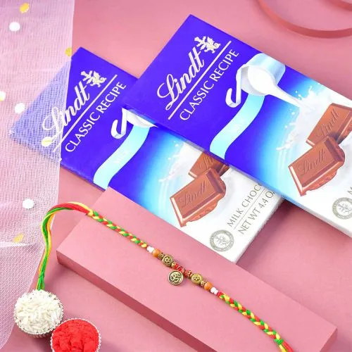 Elegant Rakhi & Lindt Hamper