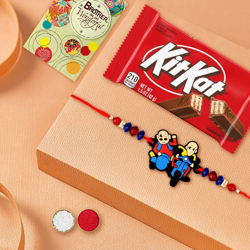 Fun-Filled Motu Patlu Rakhi & Chocolate Combo
