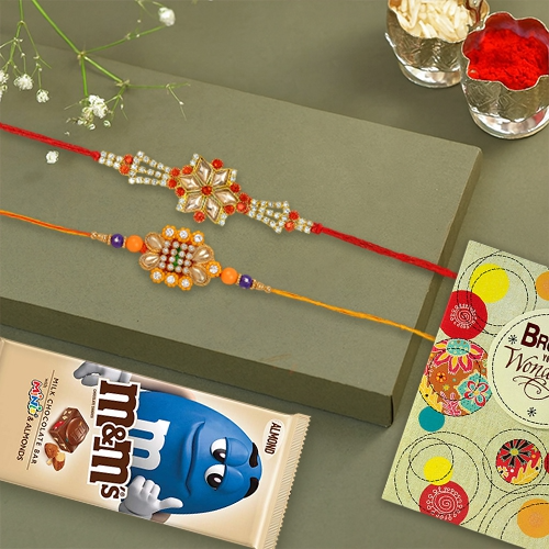 Festive Duo: Rakhi and M&Ms