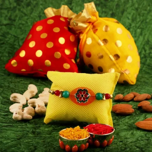 Amazing Combo of Almonds N Cashews with Fancy Rakhi