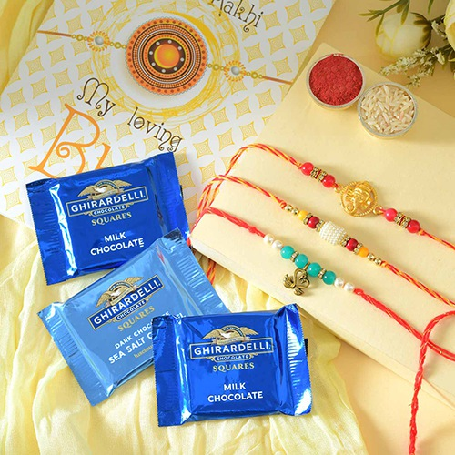 Rakhi Triplets with Ghirardelli Love