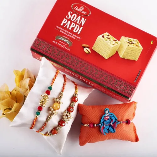 Soan Sweetness with 4 Rakhis