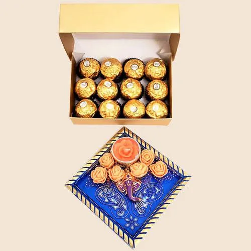 Delicious Ferrero Rocher Gift Pack with Ganesha Candle