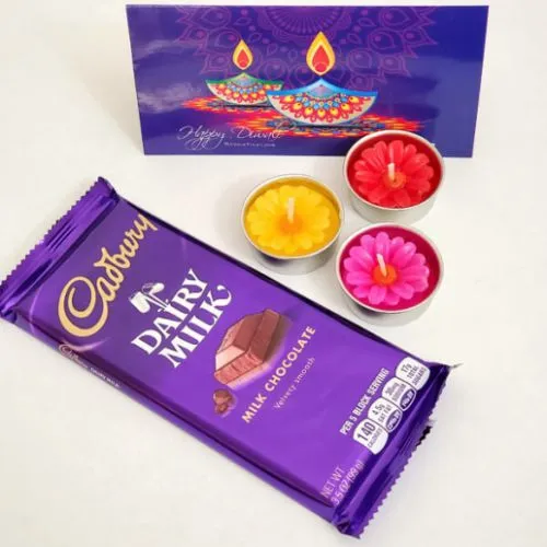 Delightful Combo of Candles N Cadbury Chocolate