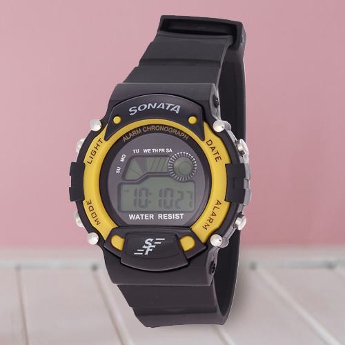 Exclusive Sonata Super Fibre Digital Mens Watch