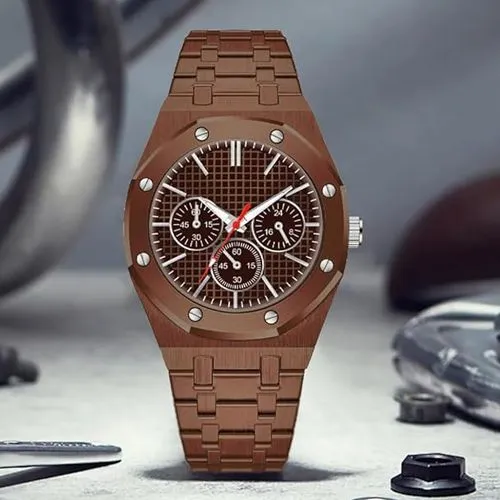 Premium Mens Analogue Watch - Brown Dial