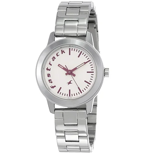 Mesmerizing Fastrack Fundamentals Analog White Dial Womens Watch