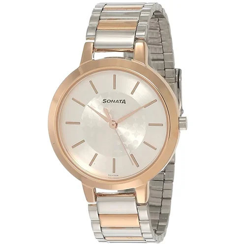 Showy Sonata Blush Analog Silver Dial Womens Watch