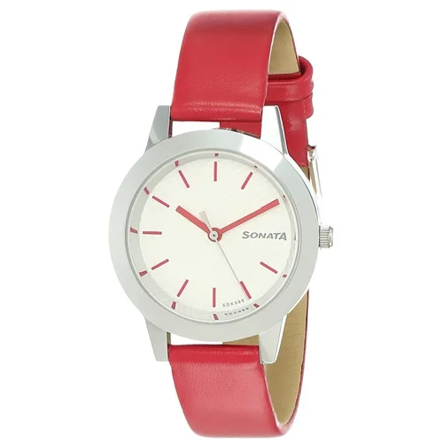 Superb Sonata Splash Analog White Dial Womens Watch