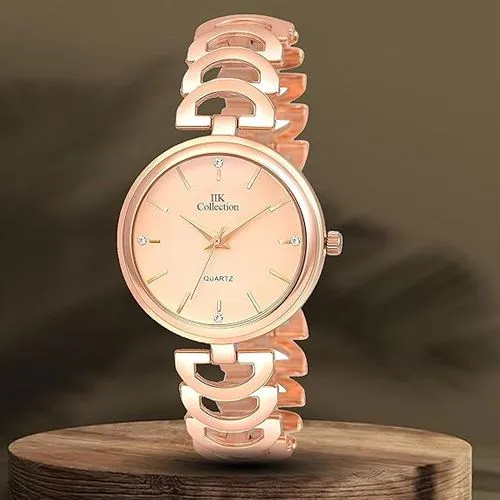 Elegant Womens Analogue Watch in Rose Gold