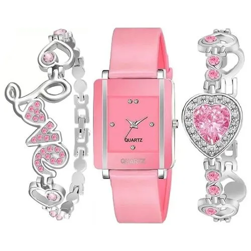 Stylish Pink Analogue Wristwatch for Men