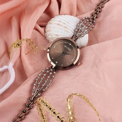 Premium Womens Analogue Watch - Brown Dial