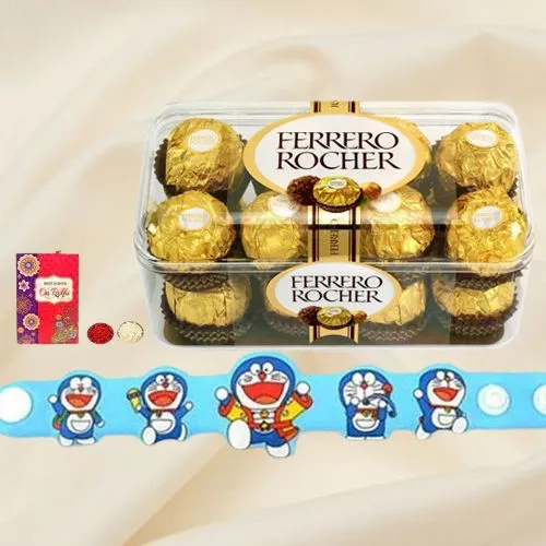 Marvelous Doraemon Rakhi with Ferrero Rocher