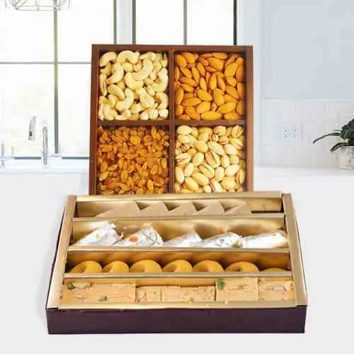 Assorted Haldirams Sweets with Assorted Dry Fruits