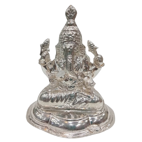 Sending Divine Silver Ganesh Idol