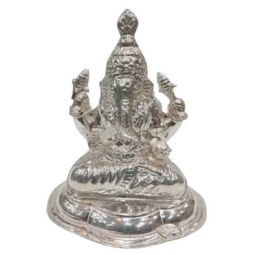 Send Marvelous Silver Plated Ganesh Idol